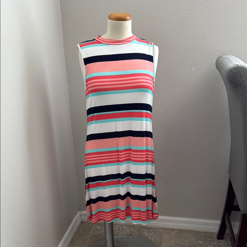 Striped Sleeveless Dress - Multicolor